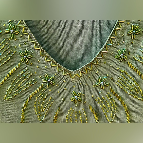 Lime Green Beaded Tank, M.  100% of proceeds to FamilyHeart.org - Picture 4 of 8